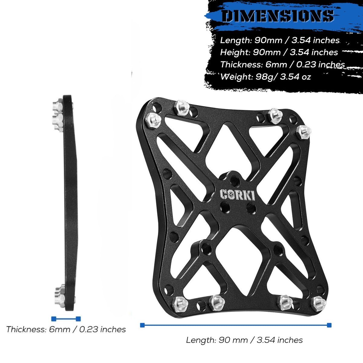 Clipless Wide Platform Adapter Flat Pedals Corki Cycles