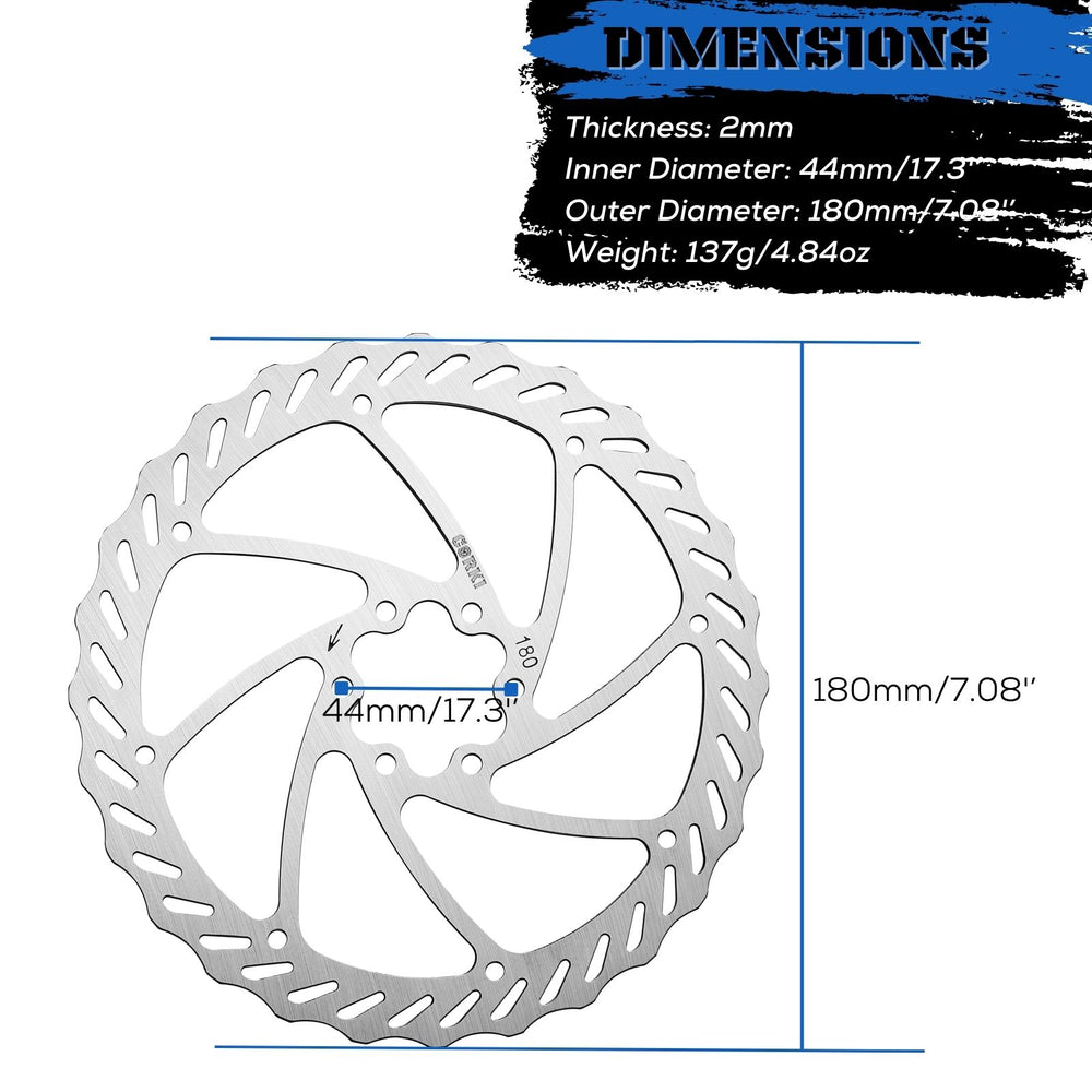 MTB Road Disc Brake Rotor Square Design 6 Bolts 1PC Corki Cycles