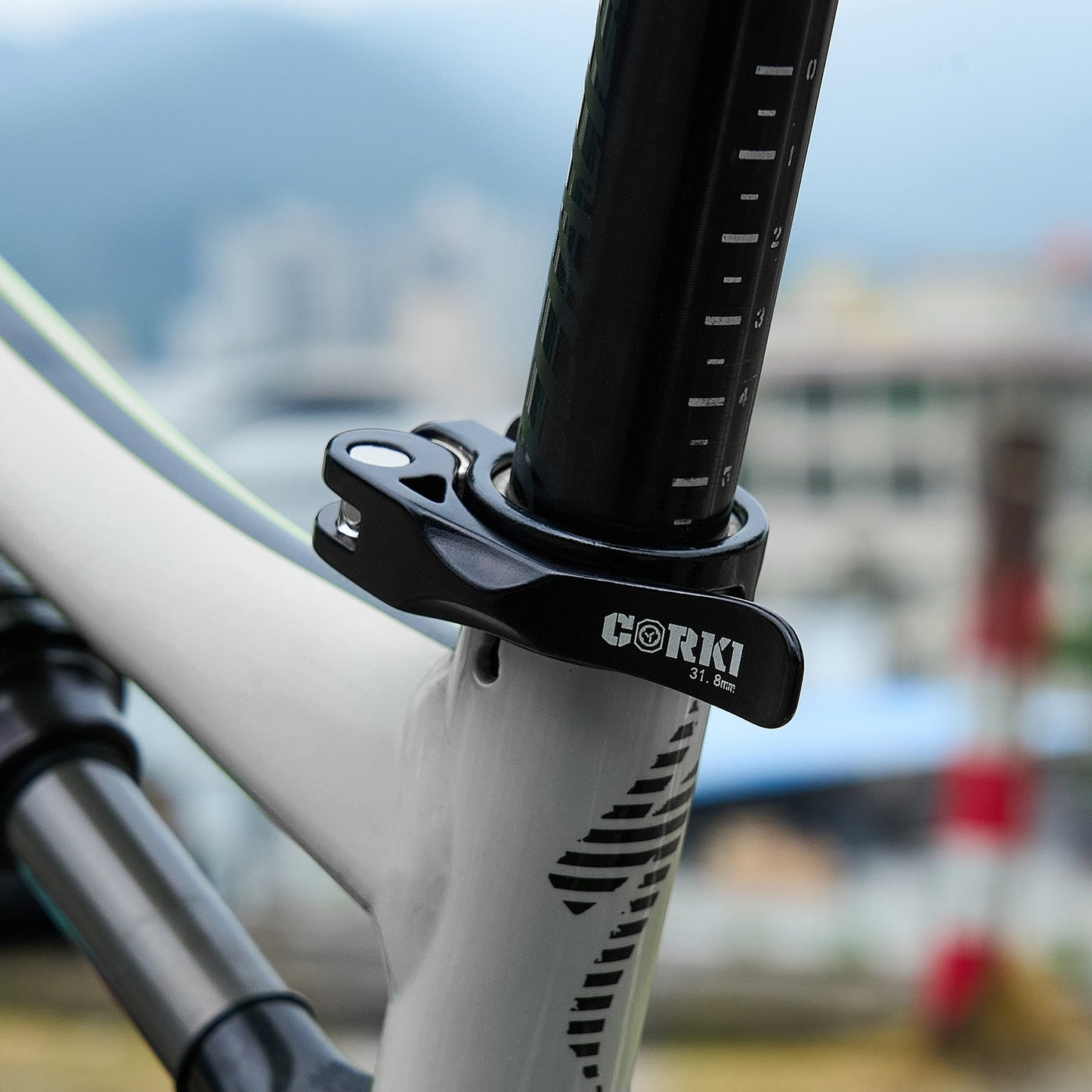 
                  
                    Adjustable Quick Release Seatpost Clamp - Corki Cycles
                  
                