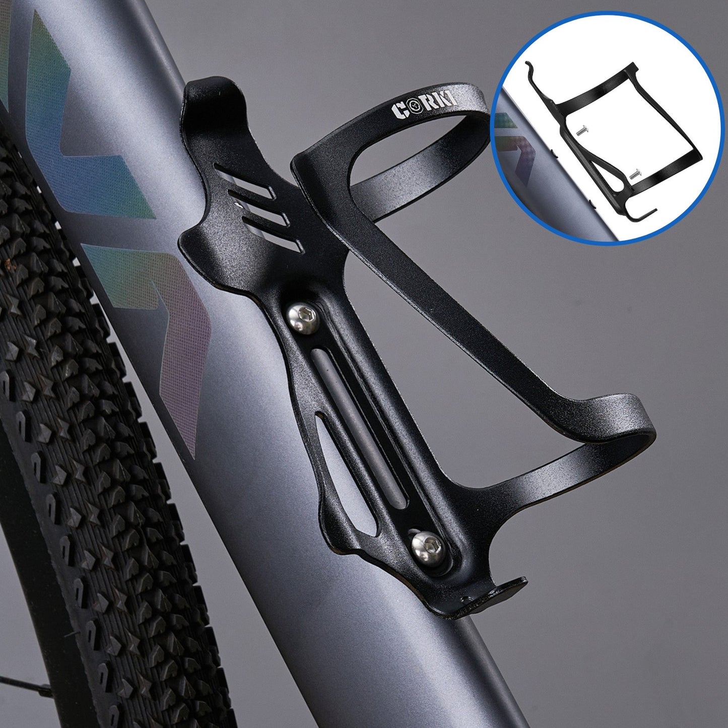 
                  
                    Aluminum Bicycle Water Bottle Cage - Left Side Cage - Corki Cycles
                  
                