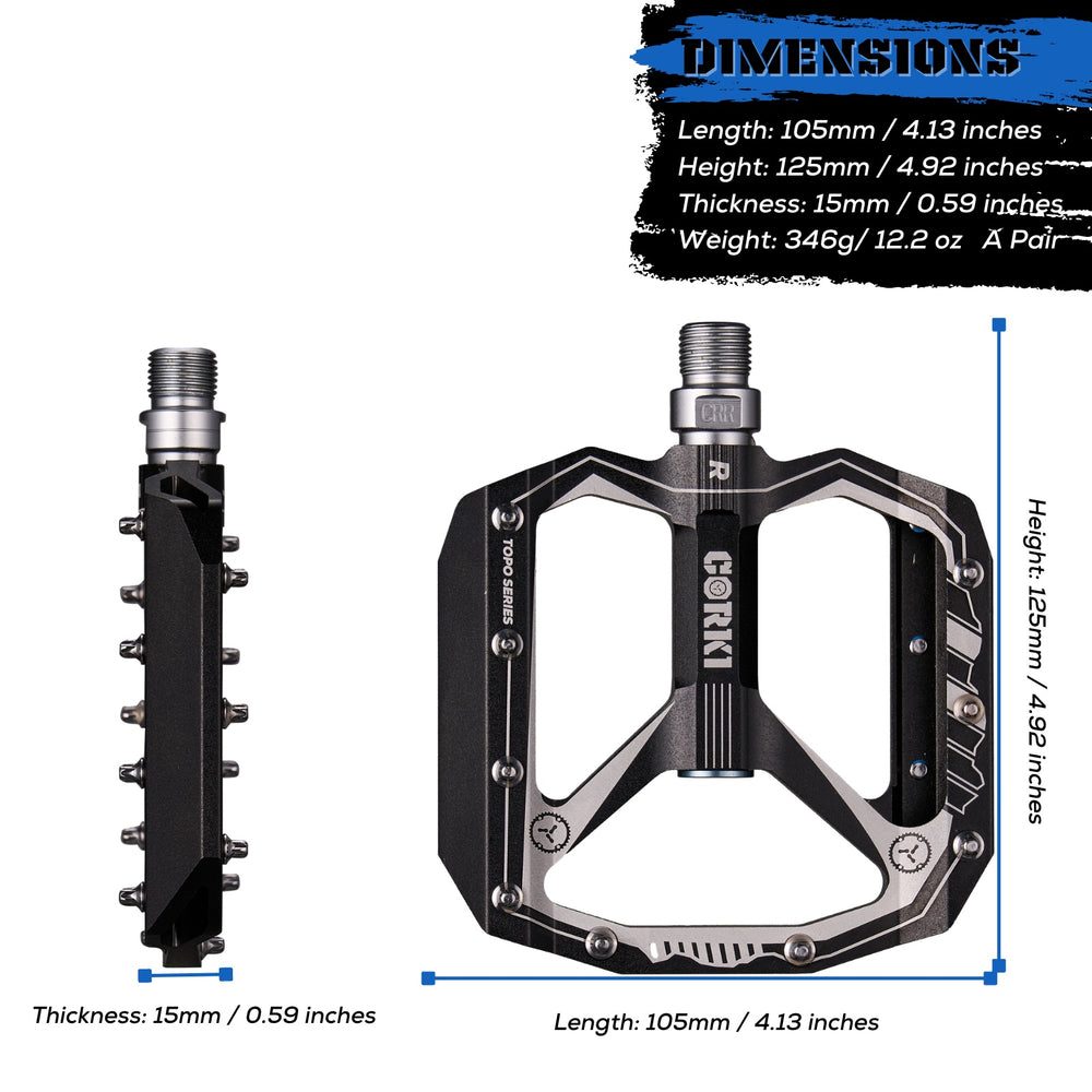 
                  
                    TOPO Extra Large Flat Platform Mountain Bike Pedals - Corki Cycles
                  
                