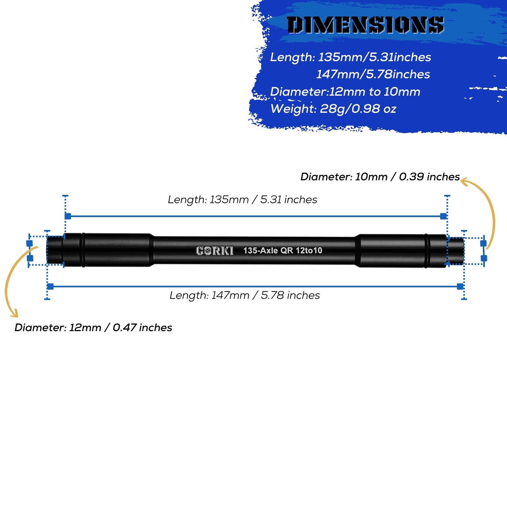 
                  
                    Thru Axle Adapter 12mm to 10mm - Corki Cycles
                  
                