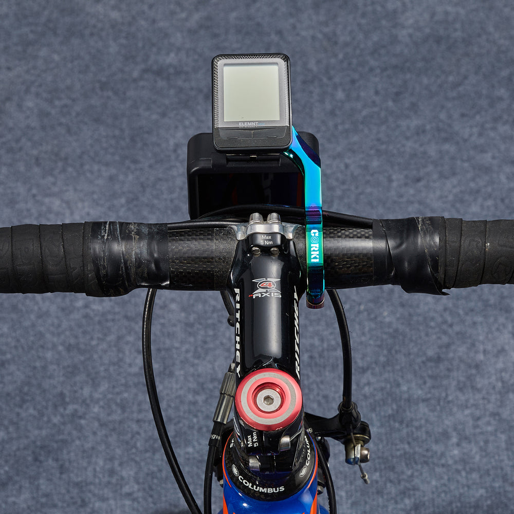 corki Cycles - Soporte de computadora de titanio para bicicleta, soporte  frontal para computadora de ciclismo de carretera, manillar integrado